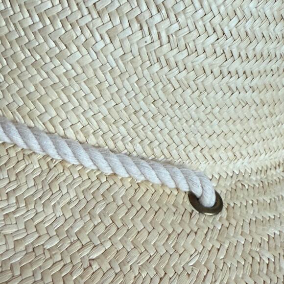 J.CREW NEW Wide Brim Panama Hat with Cord Size S/M Handmade in Ecuador